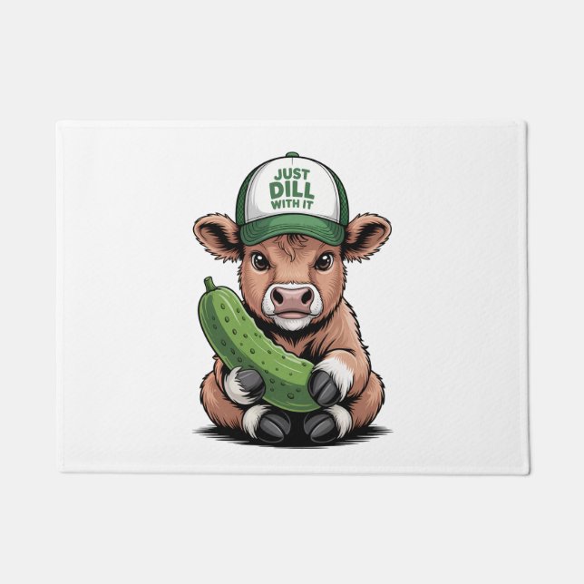 Felpudo Sólo cállate con ella vaca, curiosa lechuga (Anverso)