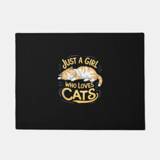 Felpudo Sólo Un Chica Al Que Le Encanta Los Gatos Cute Kit