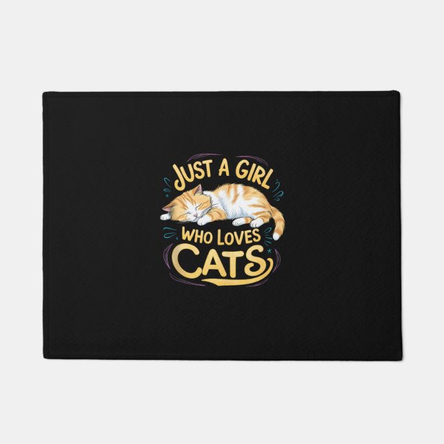 Felpudo Sólo Un Chica Al Que Le Encanta Los Gatos Cute Kit (Anverso)