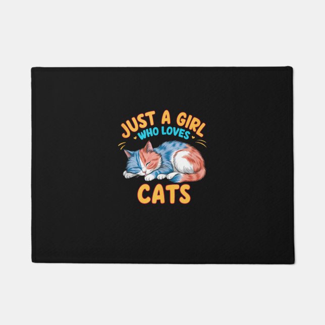 Felpudo Sólo Un Chica Al Que Le Encanta Los Gatos Cute Kit (Anverso)