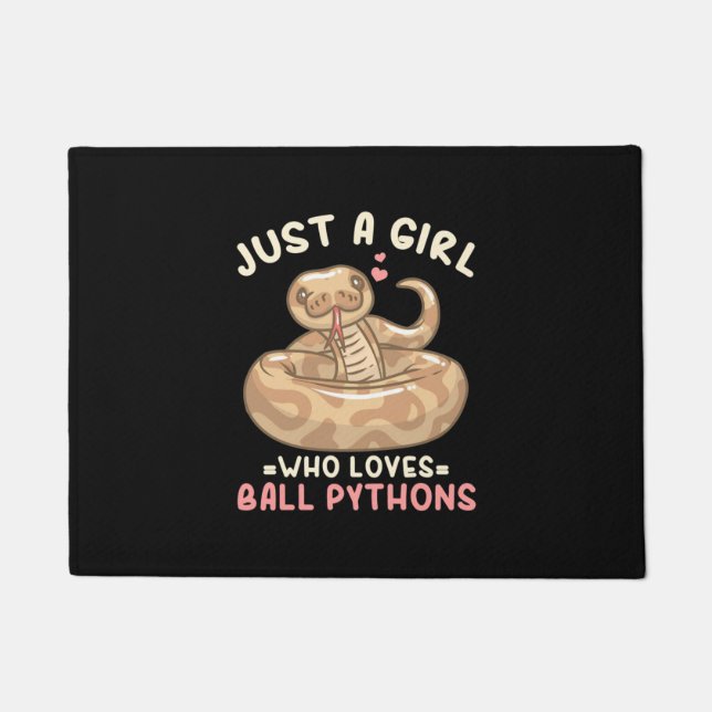 Felpudo Sólo un Chica que ama a Ball Python (Anverso)