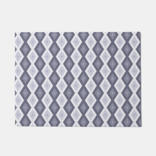 Felpudo Sombras de patrón de diamante gris azul