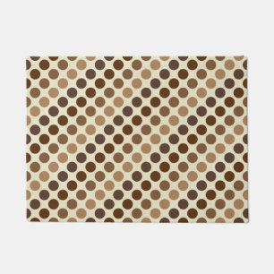 Felpudo Sombras de puntos de polka marrón por Shirley Tayl