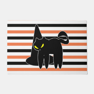 Felpudo Sombrero de bruja de gato negro lindo de Halloween