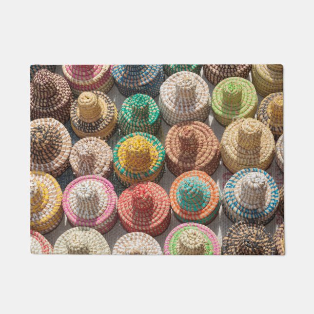 Felpudo Sombreros Téjidos Coloridos (Anverso)