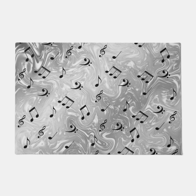 Felpudo sonido, metalizado, música, musical, signo, nota,  (Anverso)