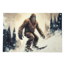 Sorprendido Shaggy haciendo snowboarding Bigfoot S
