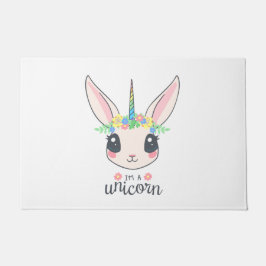 Felpudo Soy un conejo unicornio (arte lindo para Chicas)