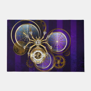 Felpudo Spider Steampunk sobre fondo morado