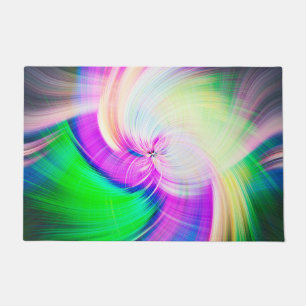 Felpudo SPIRALFLUO - Fractal Psicodélico Colorido Moderno