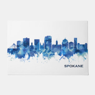 Felpudo Spokane Washington Skyline Blue