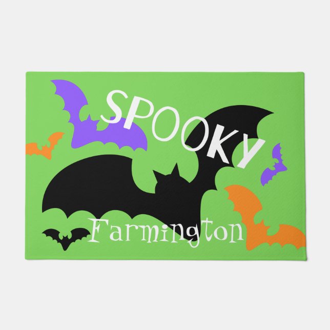 Felpudo Spooky Bats Green (Anverso)