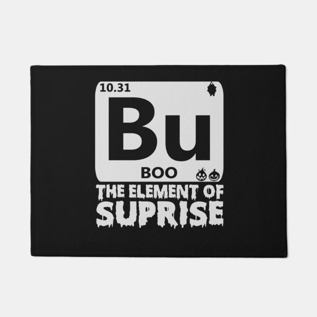 Felpudo Spooky Halloween BOO Primary Elements of Surprise (Anverso)