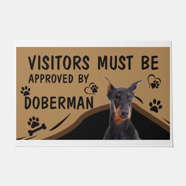 Felpudo Springer Doberman Debe Aprobar Al Visitante (Anverso)