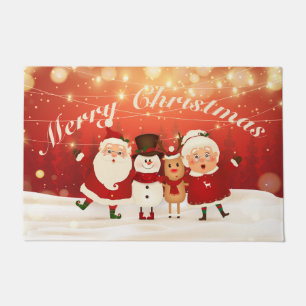 Felpudo Sr. y Sra. Claus y Amigos