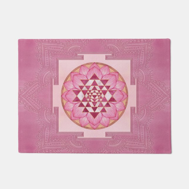 Felpudo Sri Yantra  / Sri Chakra in lotus (Anverso)