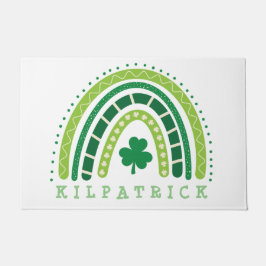Felpudo St. Patrick's Day Boho Rainbow Shamrock