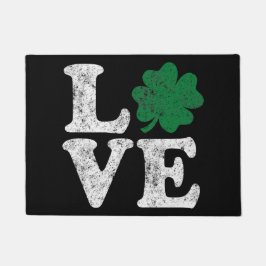 Felpudo St Patrick's Day LOVE Shamrock Irish