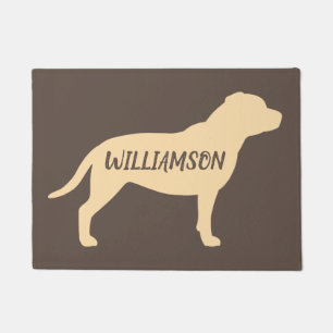 Felpudo Staffordshire Bull Terrier Silhouette Personalizad