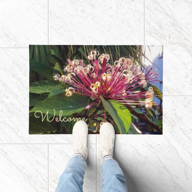 Felpudo Starburst Clerodendrum Flowers Door Mat (Interior)