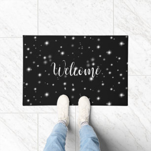 Felpudo Starlight Sparkles Black and White Stars