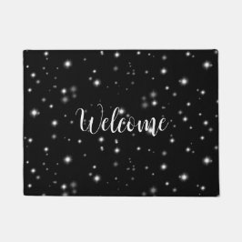 Felpudo Starlight Sparkles Black and White Stars