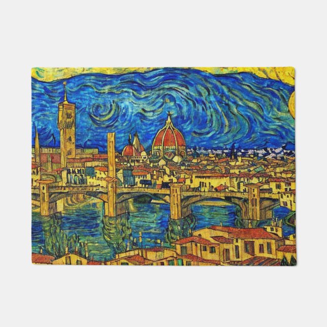 Felpudo Starry Starry Night Florence Italia (Anverso)