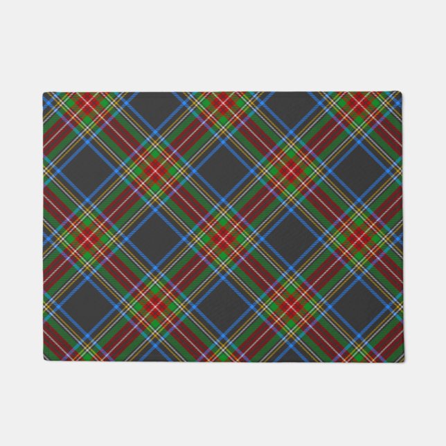 Felpudo Stewart Stuart Black Clan Tartan Plaid (Anverso)