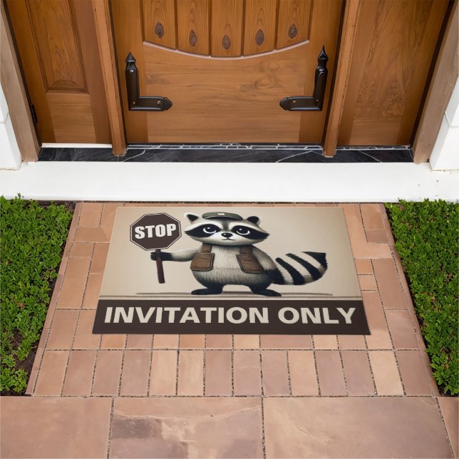 Felpudo Stop, Humorvoller Waschbär für exklusive Haushalte (Exterior)