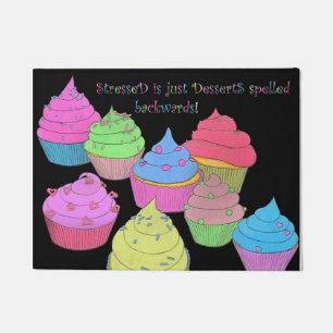 Felpudo StresseD es estera de puerta de DessertS~Cupcakes