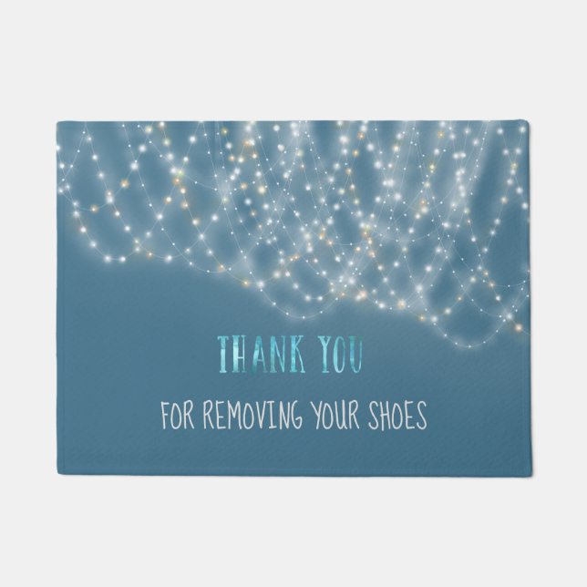 Felpudo StringLights Gracias Por Quitar Tus Zapatos (Anverso)