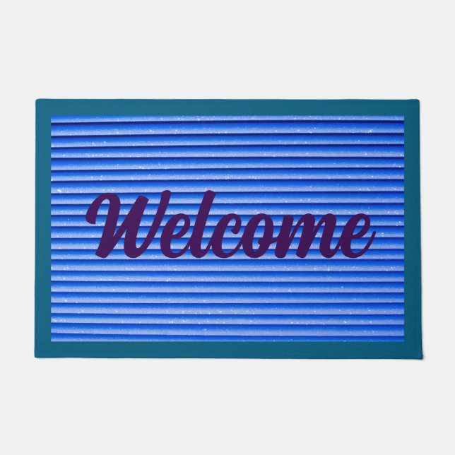 Felpudo Striped Welcome Doormat – Modern Outdoor (Anverso)