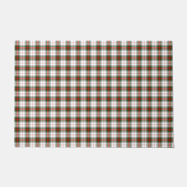Felpudo Stuart / Stewart tartan blanco rojo platillo verde (Anverso)