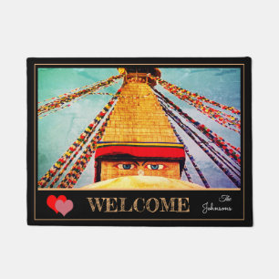 Felpudo Stupa de época - Boudhanath, Katmandú, Nepal
