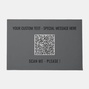 Felpudo Su código QR Escanear Personalizado de texto Doorm
