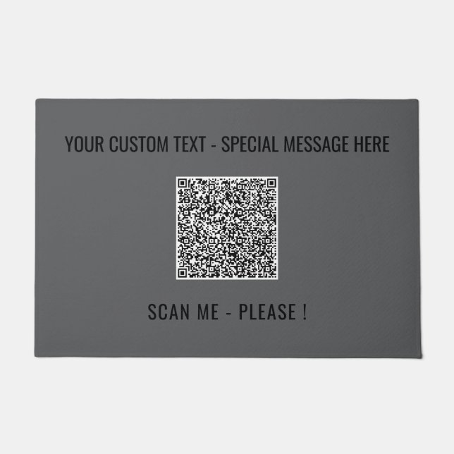 Felpudo Su código QR Escanear Personalizado de texto Doorm (Anverso)