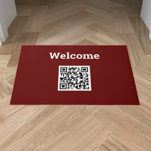 Felpudo Su código QR más la bienvenida en un