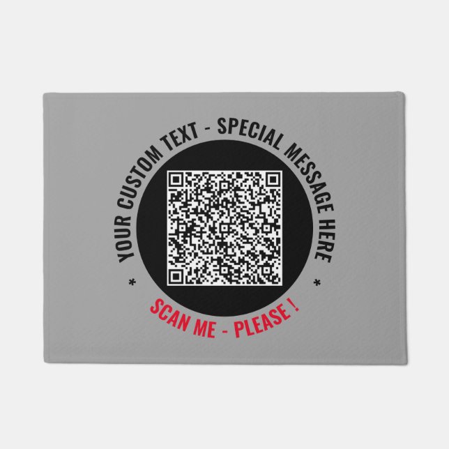 Felpudo Su código QR y la carpeta de texto Personalizado E (Anverso)