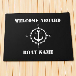 Felpudo Su nombre de barco Compass Anchor Bienvenida a bor
