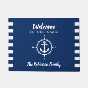 Felpudo Su Nombre Familiar Con Cabina De Ancla De Compass