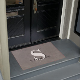 Felpudo Su Nombre Personalizado Gray Monogram Doormat