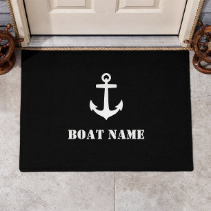 Felpudo Su Nombro de barco Anchor Negro