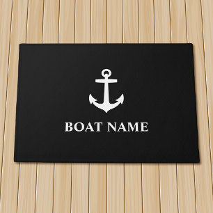 Felpudo Su Nombro de barco Anchor Negro