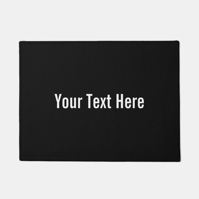 Felpudo Su texto aquí Personalizado Black Door Mat (Anverso)