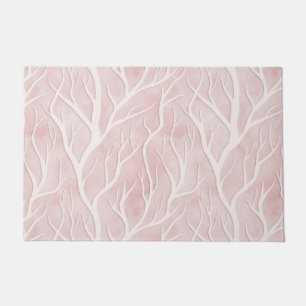 Felpudo Suave ramas de árbol rosa y crema