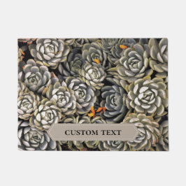 Felpudo Suculentas plantas en tonos grises y marrones