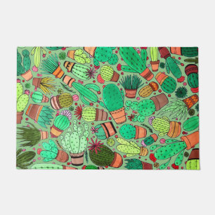 Felpudo Suculento Cactus Potted Plants Green Cacti Garden