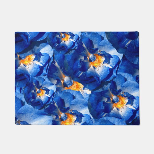 Felpudo Sueño azul, Rosas estampado floral (Anverso)