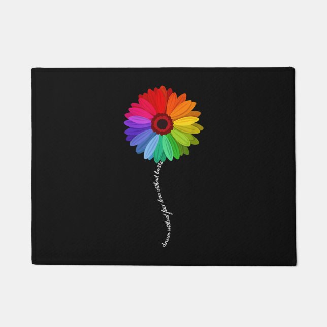 Felpudo Sueño sin miedo amor sin límites Arcoiris (Anverso)