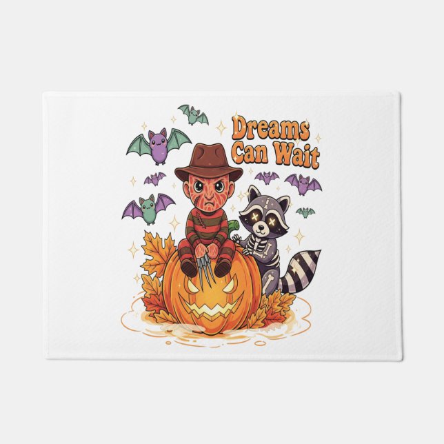 Felpudo Sueños de Halloween Pueden Esperar Horror Monstruo (Anverso)